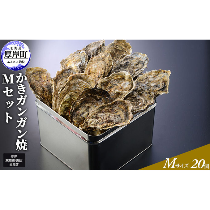 【厚岸漁協直売店特製】 かきガンガン焼 Mセット20個  北海道 牡蠣 カキ かき  生牡蠣 殻付  魚介類 マルえもん