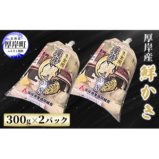 厚岸産 鮮かき 300g×2パック (合計600g) 剥き牡蠣 カキ 魚貝類 生牡蠣 海鮮 海の幸 海のミルク オイスター 生食用 生食用かき かき鍋 かきフライ 食材 食べ物 マルえもん