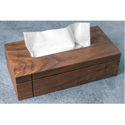 ティッシュケース ウォールナット 天然無垢材【1661516】