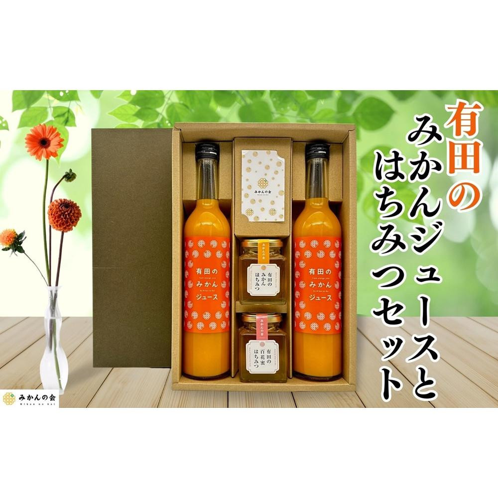 【お中元】みかんジュース (500ml×2本) と はちみつ ( みかん蜂蜜・百花蜂蜜 各210g) セット 和歌山県産 産地直送 みかんの会 【7月上旬~8月上旬に順次発送】