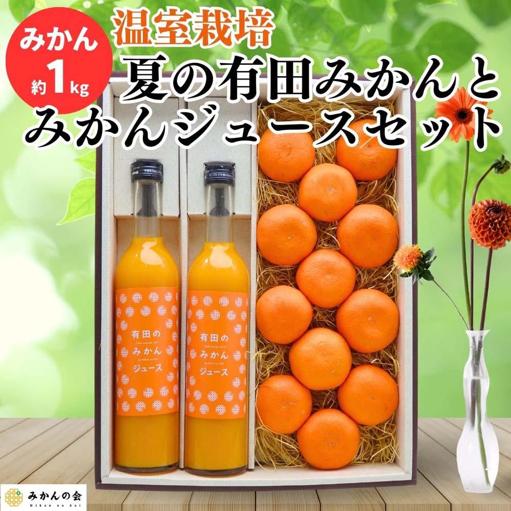 【お中元】夏の有田みかん (約1kg) と有田のみかんジュース（500ml×2本）和歌山県産 産地直送【7月上旬～8月上旬に順次発送】