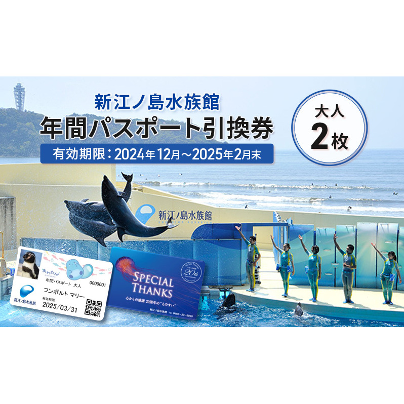 チケット 神奈川 【新江ノ島水族館】年間パスポート引換券(大人2枚) 有効期間2024年12月～2025年2月末まで 水族館 パスポート 入場券  江ノ島 藤沢市 神奈川県 プレゼント ギフト | 神奈川県藤沢市 | JRE MALLふるさと納税