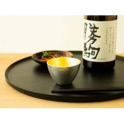 [高岡銅器]ぐい呑 - 大 - 金箔 酒器 民芸品 工芸品 伝統工芸品 日本酒の容器 手作り  FAD-0394