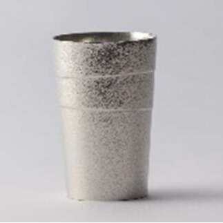 【高岡銅器】静波 ビアグラス 民芸品 工芸品 伝統技術 錫製  FAD-0673