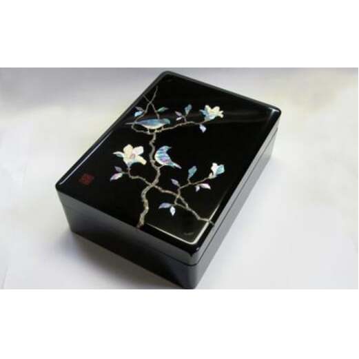 ［高岡漆器］ 文庫 錆絵花鳥 雑貨 日用品 文房具 工芸品  FAD-1235