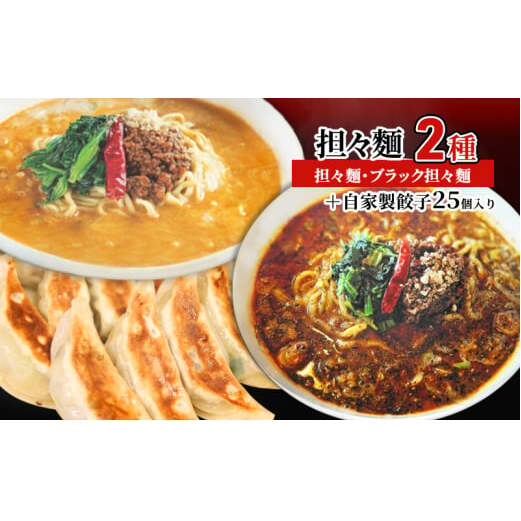 担々麺2種(担々麺・ブラック担々麺)+自家製餃子25個入り ラーメン 麺類  FAD-1340