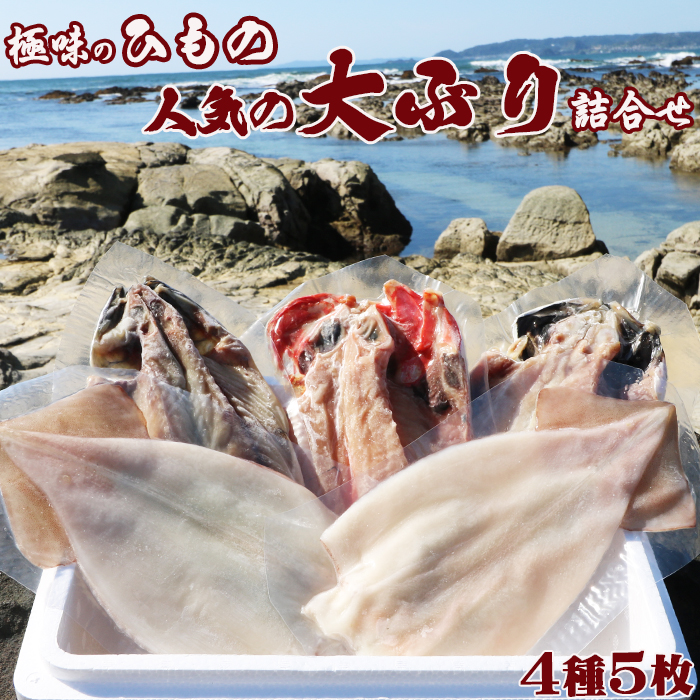 【極味のひもの】特選！人気ひもの詰合せ 大ぶり３種＋いか一夜干し２枚　[0013-0048]