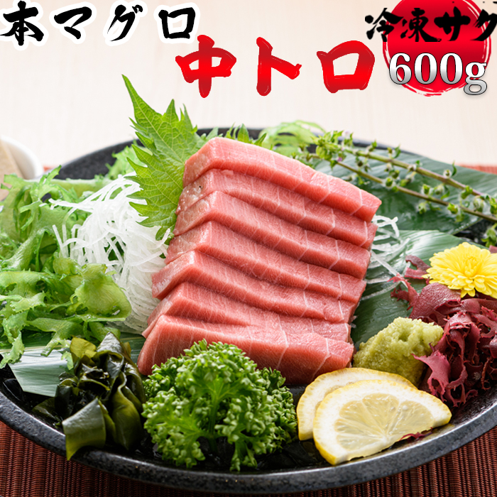 【プロが厳選！】本マグロ 中トロ 600g(冷凍・サク) [0032-0007]