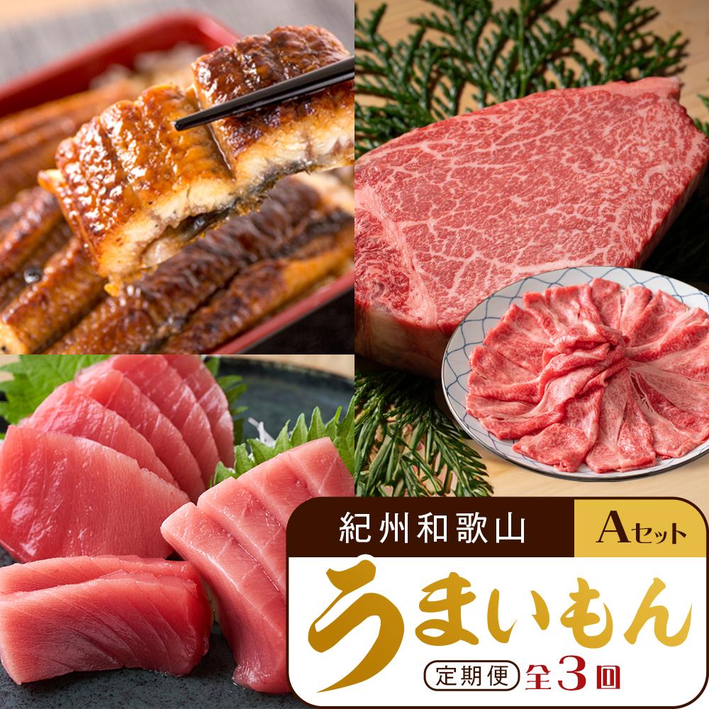 【定期便 全3回】紀州和歌山うまいもんセットA(生まぐろ・うなぎ蒲焼・熊野牛)【UT125】