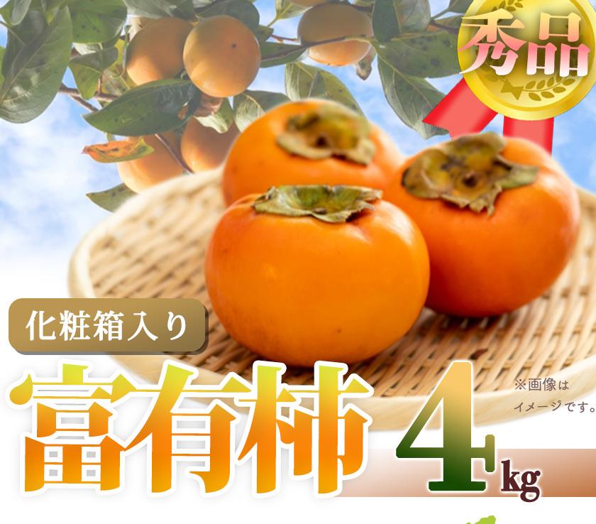 和歌山秋の味覚 富有柿 約4kg化粧箱入「2025年11月上旬以降発送予定」【UT50】