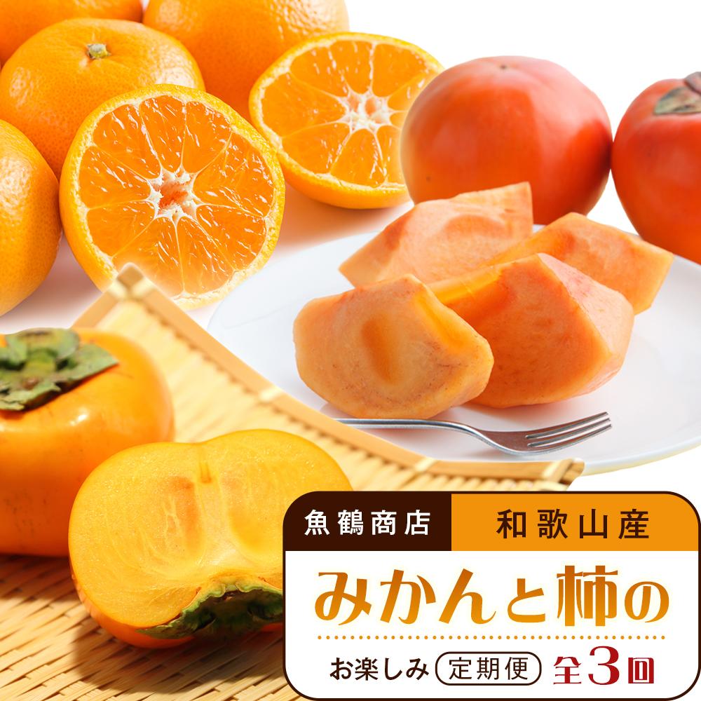 【10・11・12月 全3回】和歌山産 みかんと柿のお楽しみ 定期便 【魚鶴商店】【UT111】