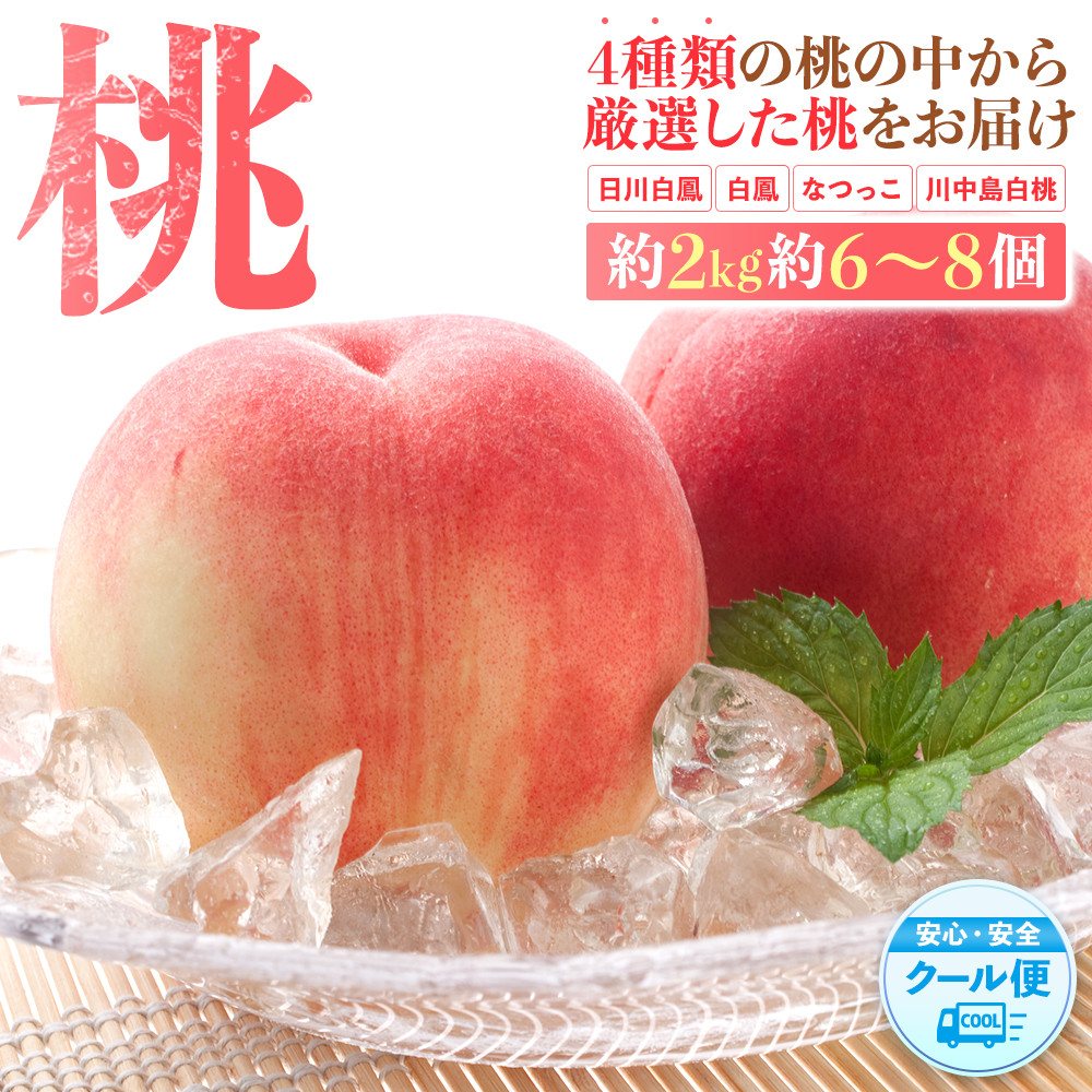 桃 極上秀品 約2kg 6～8個入［先行予約］［2026年6月下旬頃から順次発送］こだわり農家厳選［KG2］