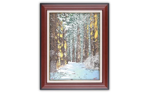 「雪舞う街道杉並木」茶