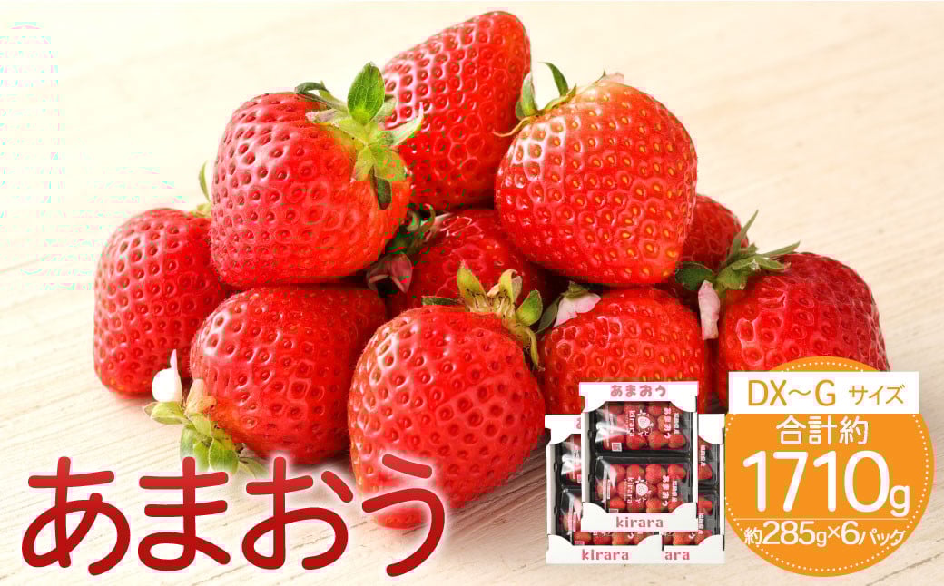 あまおう 約1710g 約285g×6パック いちごファームきらら 冷蔵【ふくおかエコ農産物認証】【2026年2月上旬-3月下旬発送予定】