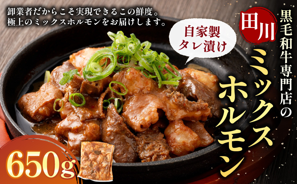 九州産 黒毛和牛 ミックスホルモン(自家製タレ漬け) 650g×1個 / ホルモン ミックスホルモン 牛肉 黒毛和牛