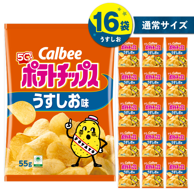 カルビー ポテトチップス【うすしお】16袋 K194-002_03
