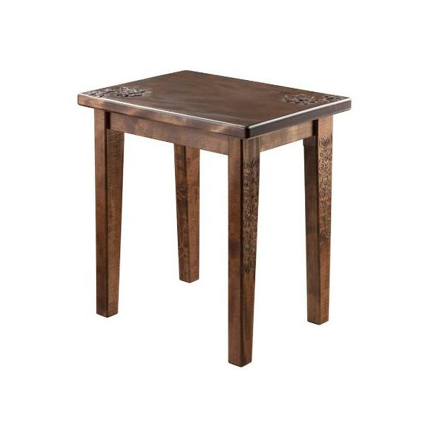 軽井沢彫　スツール　長方形　桜彫刻