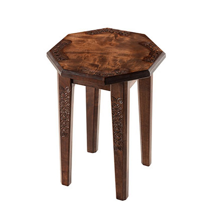 軽井沢彫　スツール　八角　桜　 民芸品 工芸品 伝統技術 手作り 日用品 イス 椅子 