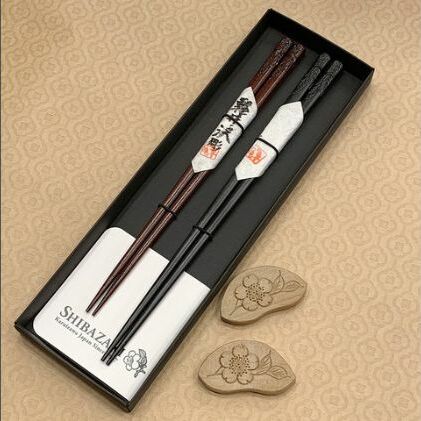 夫婦円満漆箸・箸置きプレミアムセット（軽井沢彫） 工芸品 夫婦箸 