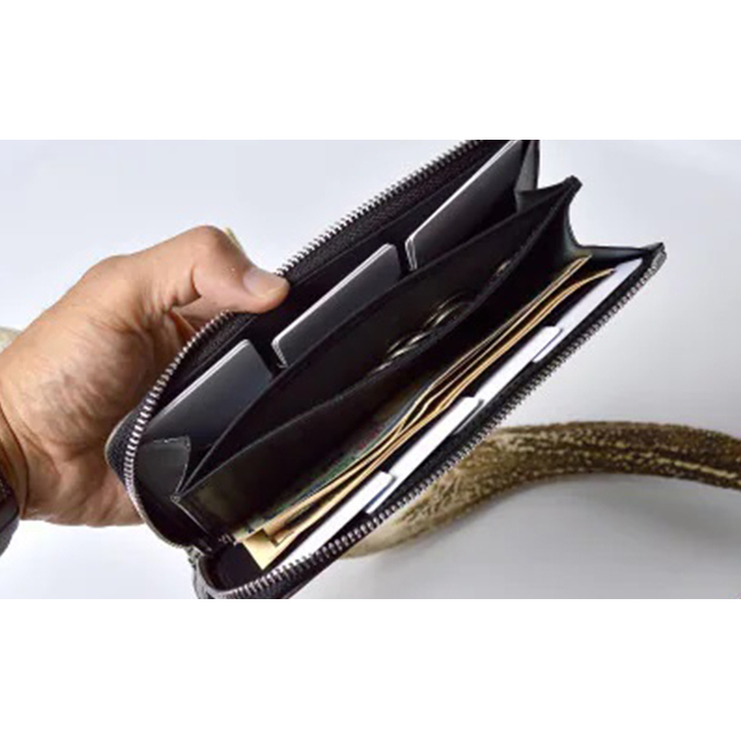 Groover Leather 信州鹿革：Lジップウォレット DLZ-100