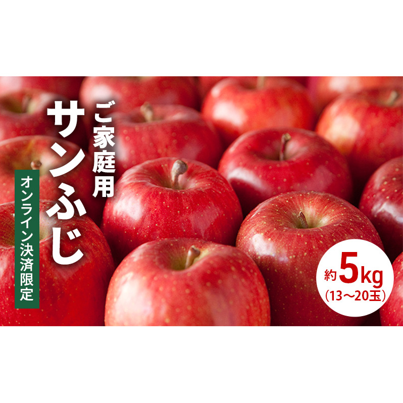 ご家庭用サンふじ 約5kg(13〜20玉)2024年11月下旬より発送※オンライン決済限定