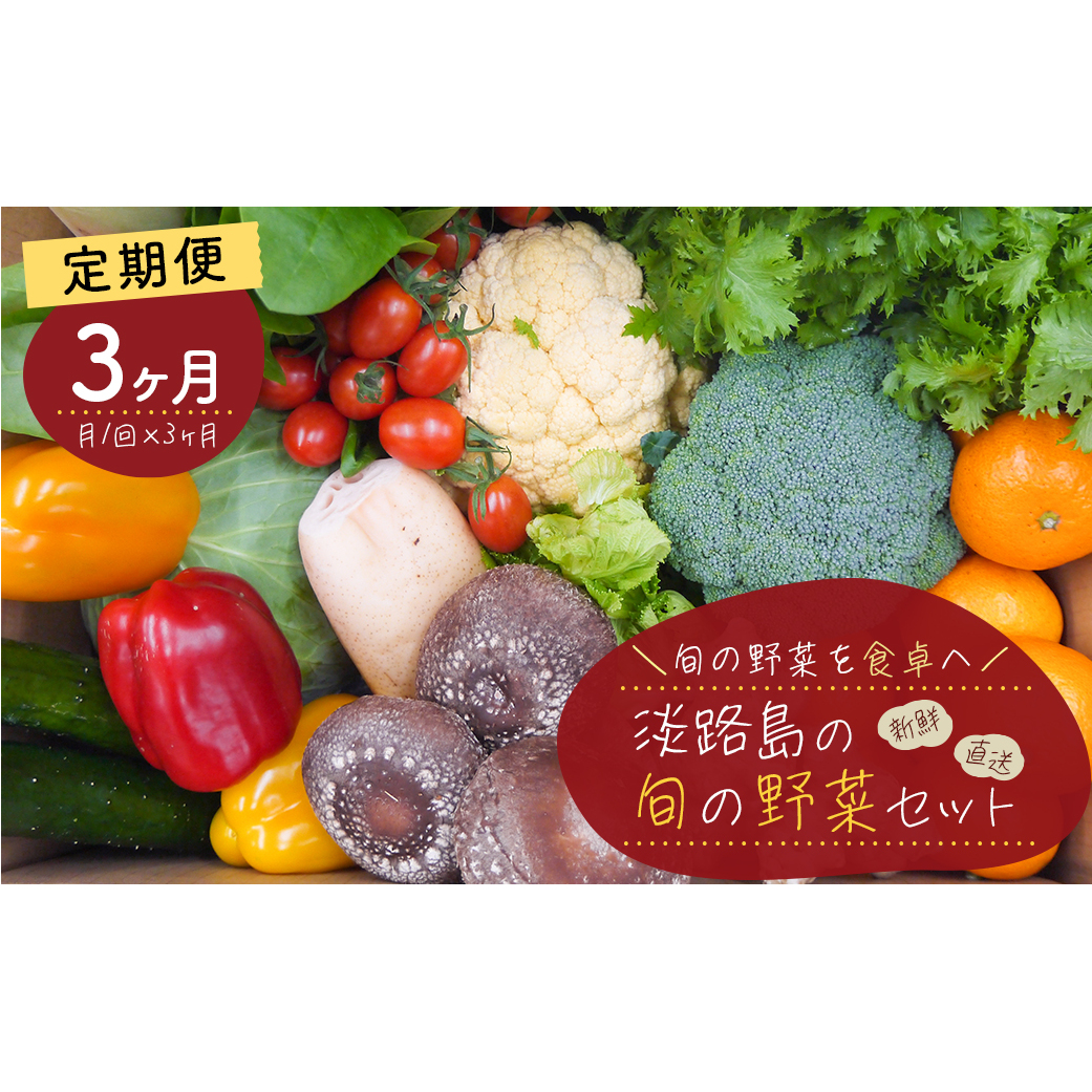 【定期便】淡路島の旬の野菜セット　３ヶ月コース（月１回×３回）　　[野菜セット 定期便 野菜詰め合わせ 定期便 野菜セット]
