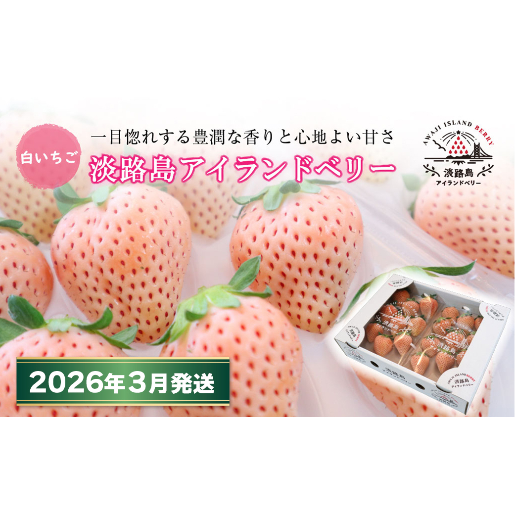 淡路島アイランドベリー 白苺淡雪【2026年3月発送予約受付・お届け日指定不可】　[いちご]