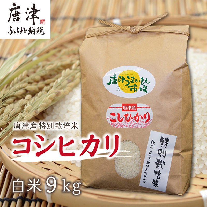 【令和7年産 新米】唐津産特別栽培米 コシヒカリ(白米) 4.5kg×2袋(合計9kg) ご飯 コメ お米