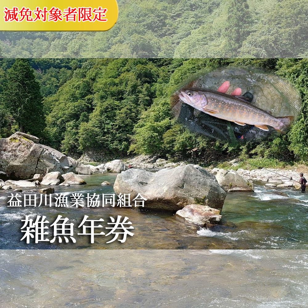 予約受付[令和7年](減免対象者限定) 益田川雑魚年券 渓流釣り 釣り券[35-4]