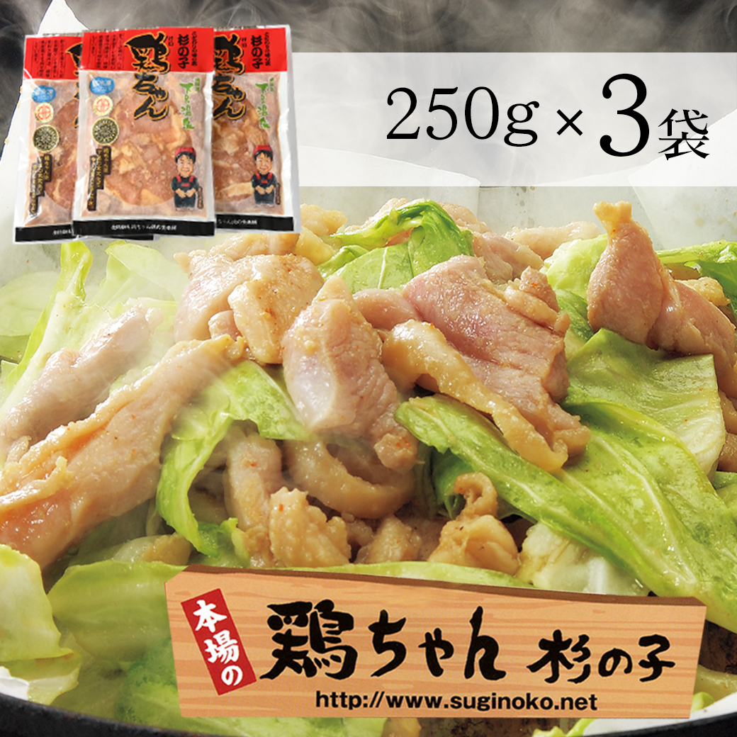 鶏ちゃん専門店「杉の子」味付き鶏ちゃん 250g×3袋[59-1] 下呂市 ケイちゃん けーちゃん 鶏ちゃん