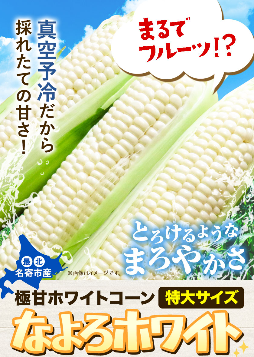 特大】 とうもろこし 極甘 ホワイトコーン 「 なよろホワイト 」 5kg 以上 11～13本 特大 サイズ《 7月 下旬- 9月 中旬頃出荷予定》 朝 採れ 真空予冷 冷蔵 高糖度 夏野菜 セット 今が旬 トウモロコシ ギフト お中元 コーン---nayoro_loc_3_5k--- | 北海道名寄市  | JRE ...