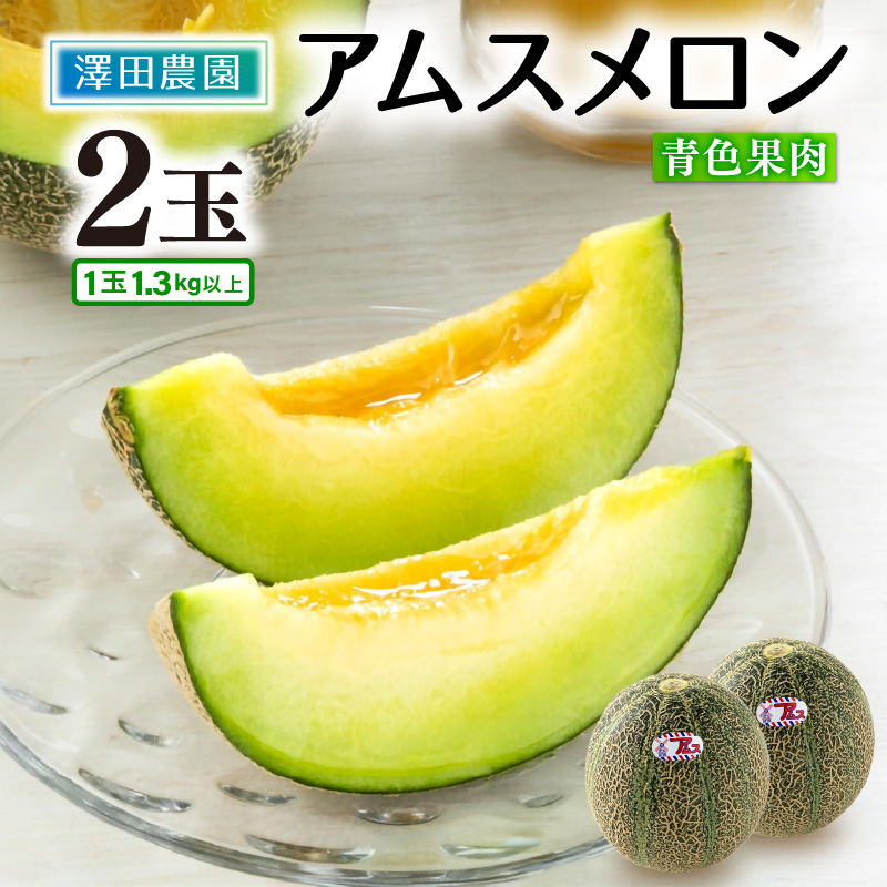 【先行予約】アムスメロン（1.3kg以上 2玉入) とろけるような果肉が絶品！ / 期間限定 果物 フルーツ 産地直送 青肉 人気 ※2026年7月上旬より順次発送 [aw039-a002]