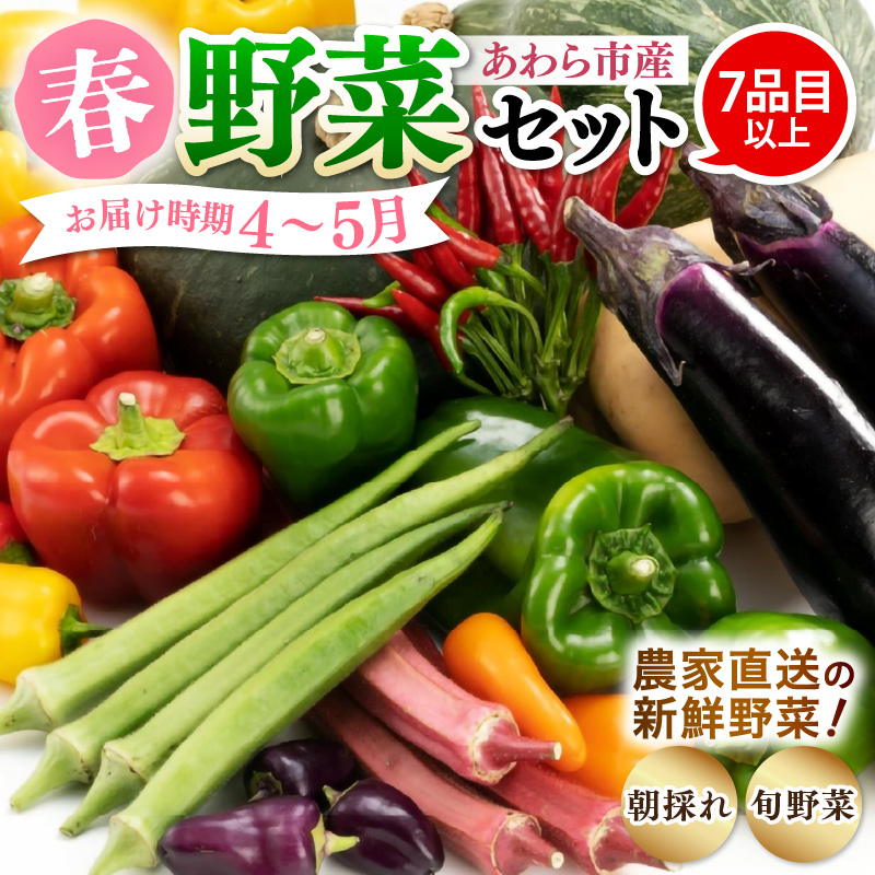 【先行予約】農家直送 春野菜セット 1箱 7品目以上 《元気に育った新鮮野菜！》 ※2026年4月下旬以降順次発送予定 [aw028-a008]