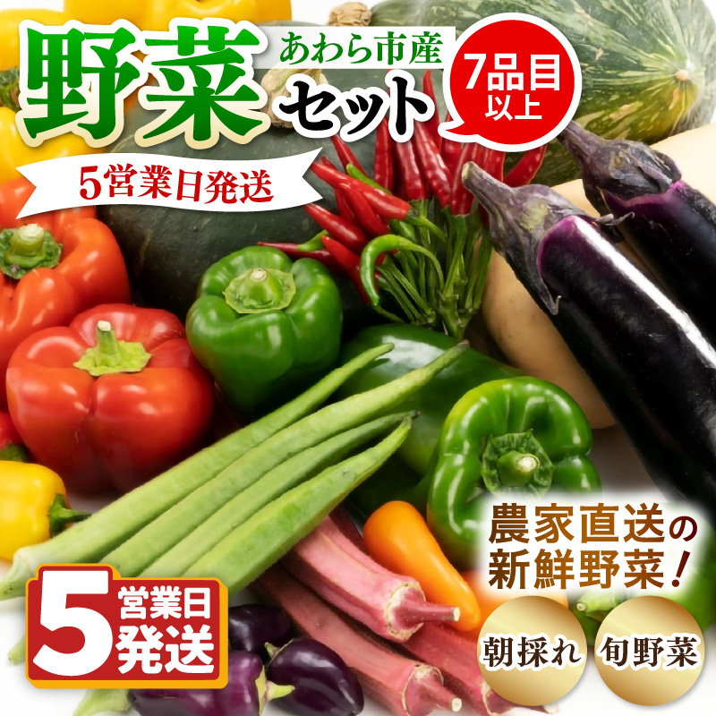 【5営業日発送！】農家直送 旬の野菜セット 7品目以上 1箱 [aw028-a012]