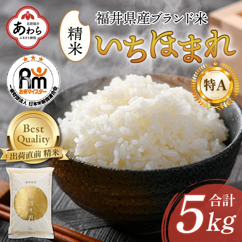 [令和6年産 新米]いちほまれ 精米 5kg×1袋[お米マイスターが発送直前に精米!] / 福井県産 ブランド米 ご飯 白米 新鮮