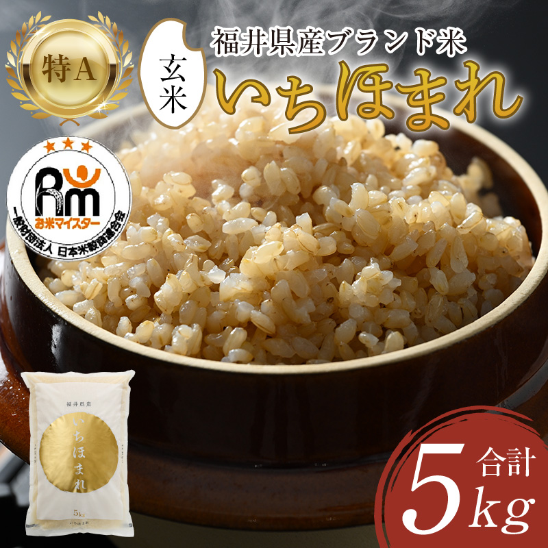 【令和7年産・新米】いちほまれ 玄米 5kg×1袋《新鮮な高品質米をお届け！》／ 福井県産 ブランド米 ご飯 [aw064-a014]