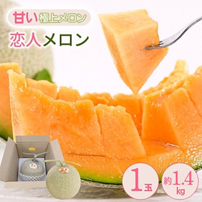 【期間限定 数量限定】熊本県 美里町 「恋人メロン」 赤肉メロン 約1.4kg(1玉)【上田農園】【1680907】