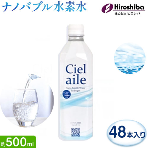 ナノバブル水素水 ペットボトル 約500ml 48本 株式会社ヒロシバ《30日以内に出荷予定(土日祝除く)》大阪府 羽曳野市 送料無料 水素水 肌 美容 健康 水---habikino_hro_1_5---