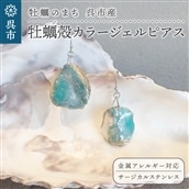 牡蠣の街 呉市産 牡蠣殻カラージェルピアス【oyster shell jewelry】