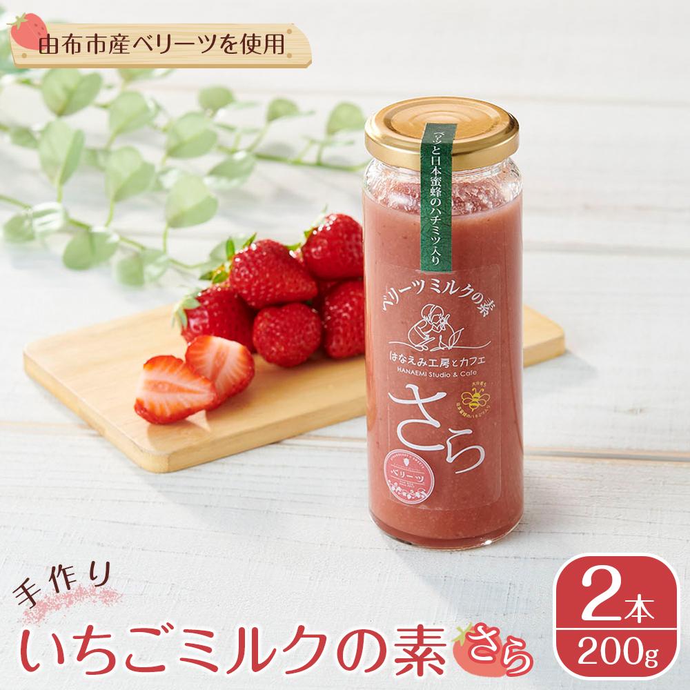 ＜由布市産ベリーツを使用＞手作り いちごミルクの素「さら」 200g×2本【はなえみ工房】