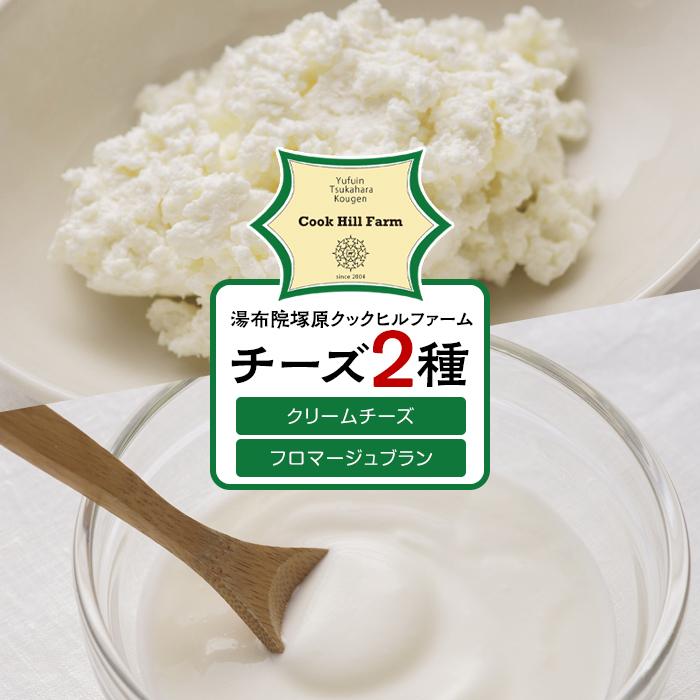 ゆふいん牛乳でつくった 特選 無添加 チーズ 2種類(クリームチーズ・フロマージュブラン)セット<湯布院クックヒルファームからお届け>