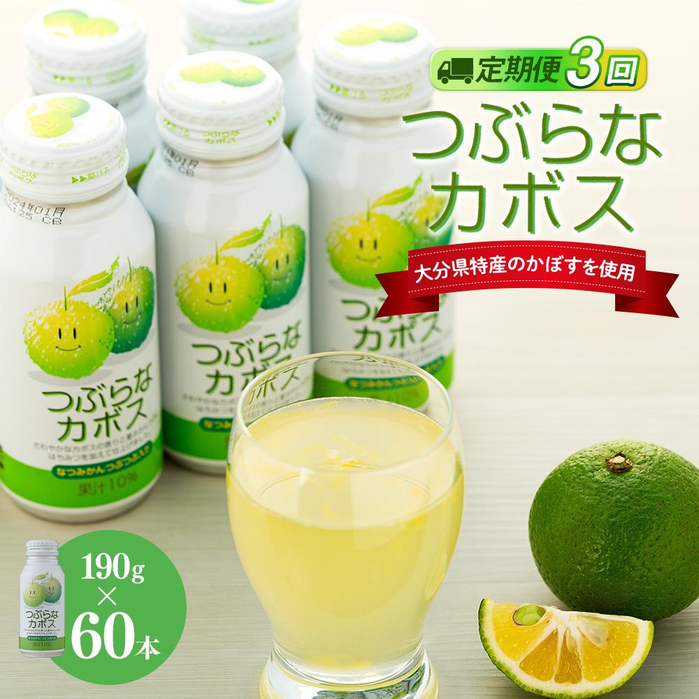 【定期便全3回】つぶらなカボス 190g×60本(2ケース)