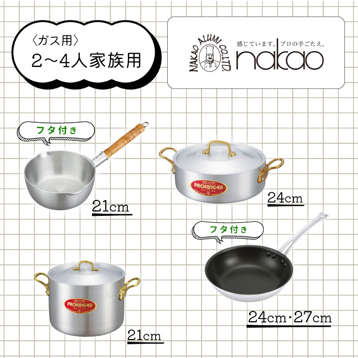 H-59 ガス用 鍋・フライパンプロセット
