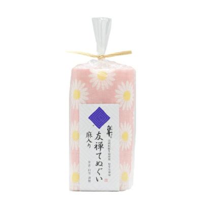東大寺の薬湯と白雪友禅てぬぐいセット(マーガレット/シェルピンク ) ふきん 布巾 台拭き キッチンクロス 友禅染め 蚊帳生地 吸湿 保湿 ふんわり ハンカチ タオル てぬぐい 食器拭き 贈り物 株式会社白雪 なら 奈良県 奈良市 5-073