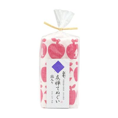 東大寺の薬湯と白雪友禅てぬぐいセット(ポムレッド) ふきん 布巾 台拭き キッチンクロス 友禅染め 蚊帳生地 吸湿 保湿 ふんわり ハンカチ タオル てぬぐい 食器拭き 贈り物 株式会社白雪 なら 奈良県 奈良市 5-075