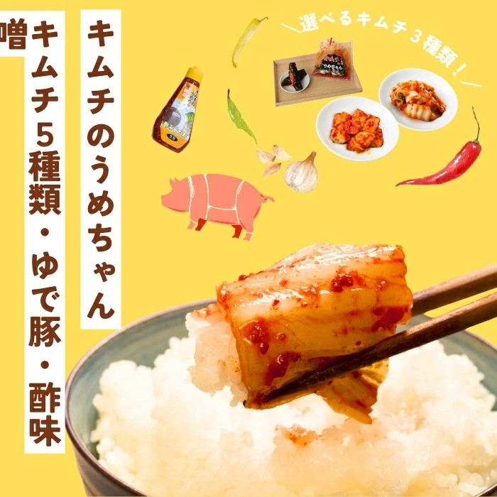 キムチ5種類・ゆで豚・酢味噌 キムチのうめちゃん 奈良県 奈良市 なら 16-006