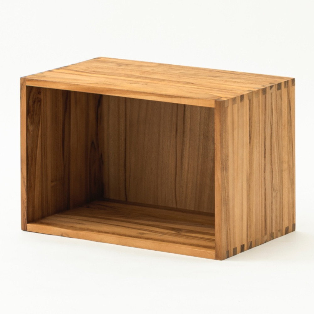 レコードボックス L 幅56.7cm 奥行き36cm 高さ37.8cm チーク無垢材