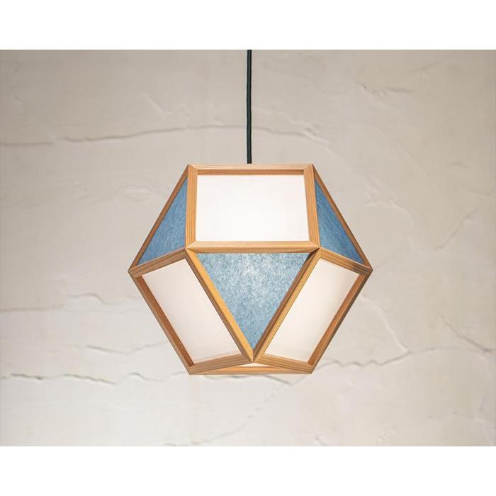 【照明／国産杉】ペンダントライト『的Ｓ mato-S』  白×藍　AP830-D