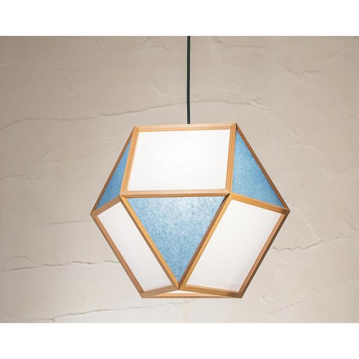 【照明／国産杉】ペンダントライト『的Ｌ mato-L』 白×藍　AP831-D