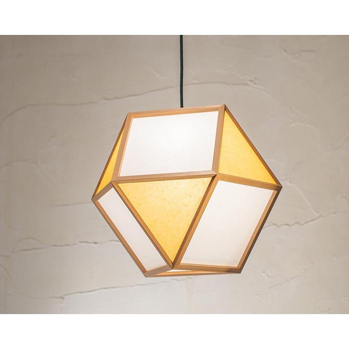 【照明／国産杉】ペンダントライト『的Ｌ mato-L』 白×山吹　AP831-E